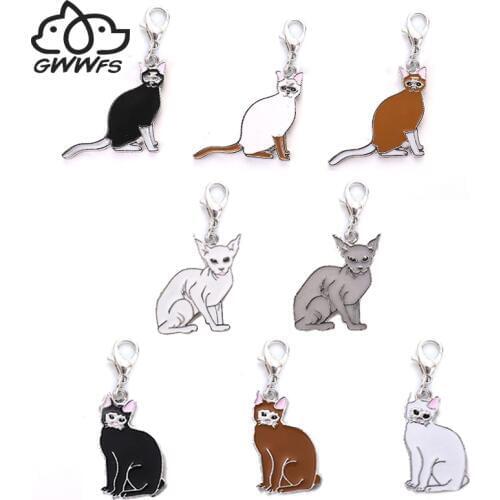 5pcs/lot Charms for Jewelry Metal Cat Pendant For Women DIY fashion necklace Cat Charms Jewelry Making Bracelet Diy Handmade