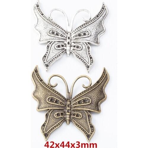 8 pieces of retro metal zinc alloy butterfly Pendant for DIY handmade jewelry necklace making 8147
