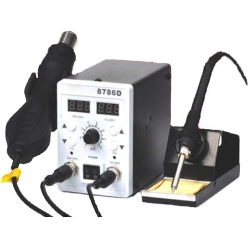 8786 D professional smd iron desolding hot air gun soldering rework station