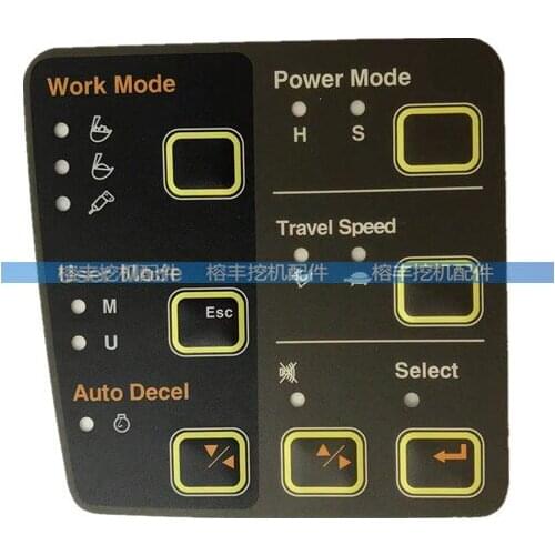 Excavator accessories HyunR60 / 80 / 130 / 150 / 225 / 215-7-9 instrument sticker display sticker Key Control Panel