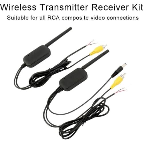 Top-Rated Car Video transmitter Receiver kit 2.4G Wireless Cam Transmitter Receiver for Vehicle Backup Front Camera 100m Range