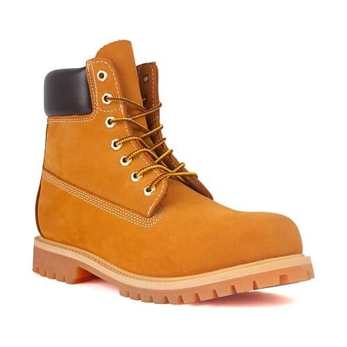 Cowhide Martin boots cream color outdoor hiking Tooling boots winter wear-resistant breathable men boots Safety shoes