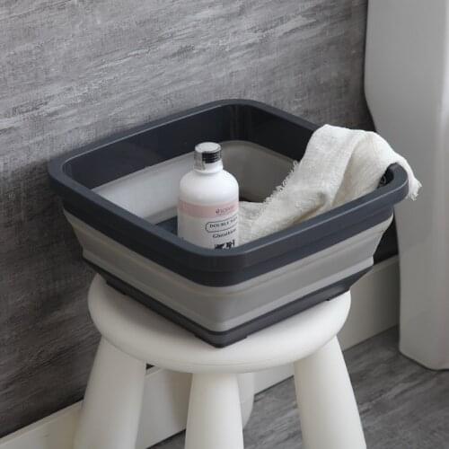 Household Folding Wash Basin Portable Sink Foot Bucket Washbasin Plastic Foldable Foot Basin Travel Outdoor Camp Basins