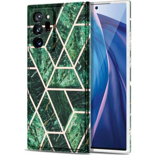 For Samsung Galaxy Note 20 Ultra Note20 5G Case Ultra Full Protect Camera IMD Marble Soft Silicon Shockproof Plated Cover Funda