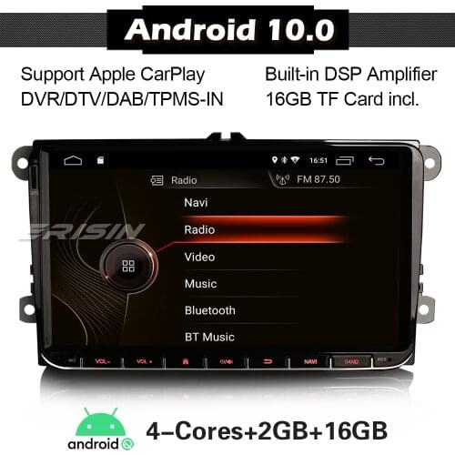 ERISIN 4291 Android 10.0 Car Stereo Autoradio for VW Passat Golf 5 6 Tiguan Jetta Caddy GPS Sat Nav DVB-T/T2 Carplay WIFI DAB