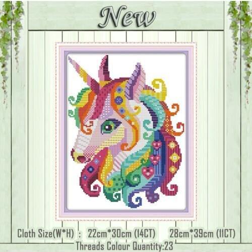 Unicorn animal home decor paintings counted printed on canvas DMC 14CT 11CT Chinese Cross Stitch Needlework Sets Embroidery kits