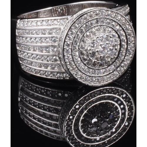 Handmade Wedding Pave 360pcs DIAMOND Ring Jewelry Luxury white sapphire 925 Sterling silver RINGS for Women Men gift