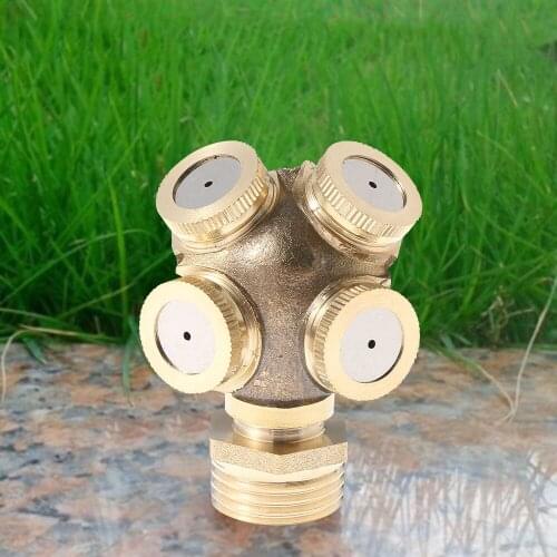 1/2" Misting Nozzle Brass Atomizing Spray Fitting Nebulizer Hose Connector Water Sprinklers Heads Adjustable Irrigation Mounting