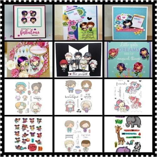 Little Bee Stamp Baby Elephant Giraffe Cartoon Boy Girl Clear Stamps Scrapbooking Craft Decorate Photo Album Embossing Cards New