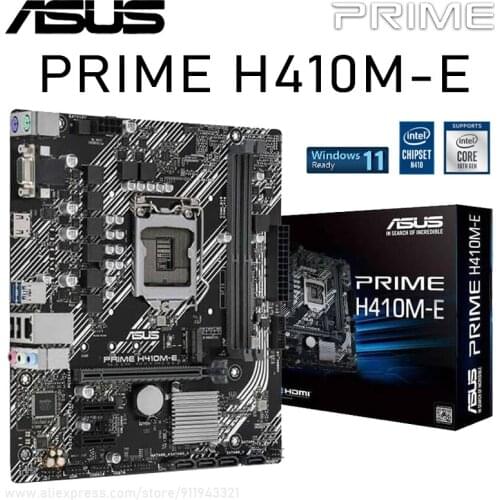 Asus LGA 1200 PRIME H410M-E H410 Motherboard PCI-E 3.0 DDR4 64GB 1 M.2 4 SATA III 1 PCI-E X16 Motherboard Placa-mãe 1200 New