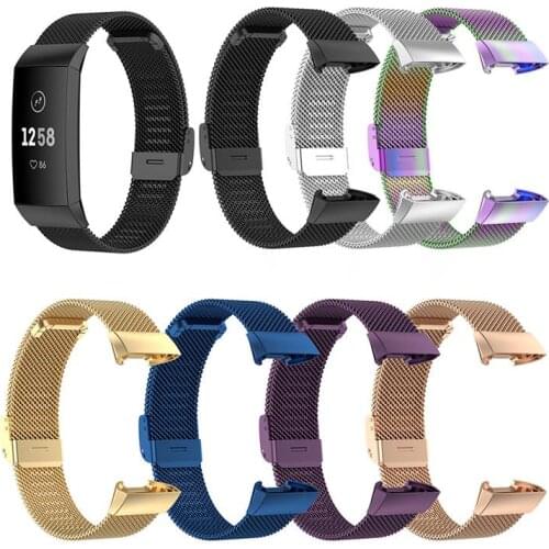 Stainless Steel Metal Mesh Band For Fitbit Charge 2 3 4 SE Replacement Wist Strap Men Women Smart Wrist Wacthband Accessories