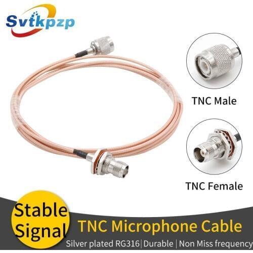 TNC Microphone Cable 0-6G Durable RG316 Extension RF Coaxial Cable for Universal Microphone Antenna