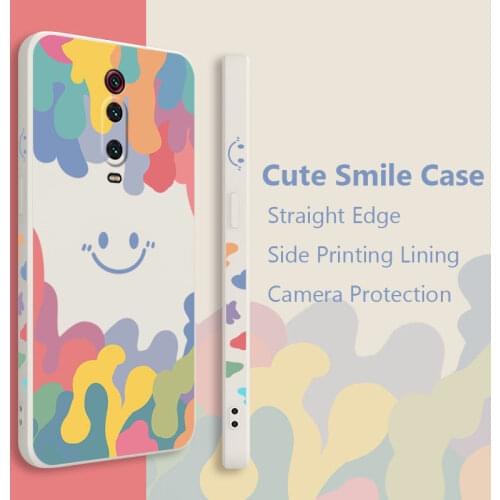 Cute Smile Pattern Soft Shell Phone Case On For Xiaomi Mi 9T Pro Mi9T Pro Straight Edge Silicone Cover Capa Camera Protection