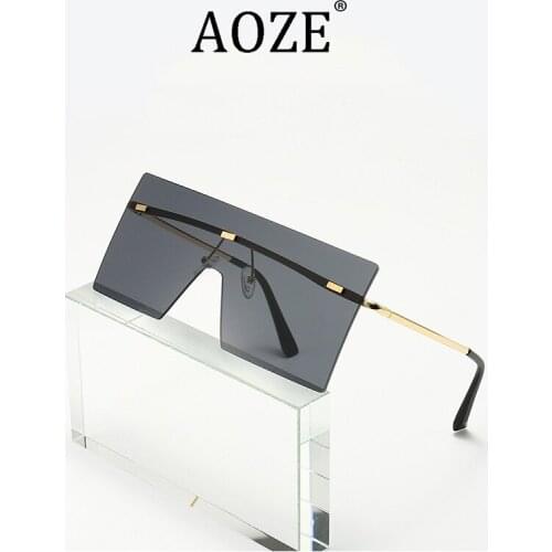 New frameless jumpsuits Europe and the United States four square large-framed sunglasses Fashion ocean-colored sunglasses 2891