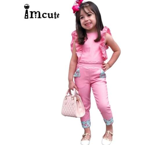 New Fashion Kids Baby Girls Strap Cotton Romper Toddler Jumpsuit Harem Trouser Lace Up Sport Casual Ruffles Autumn Clothes