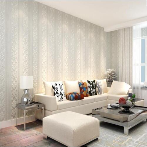Beibehang European - style Damascus wall wallpaper 3D luxury three -dimensional bedroom living room background 3d wallpaper roll