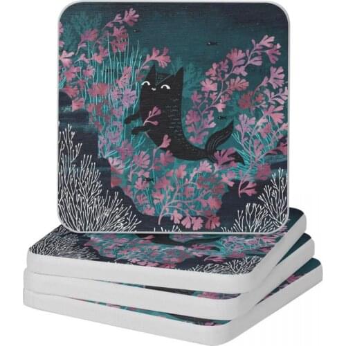 Undersea Natural Diatomite Square Round Coaster Anti-Scald Cup Bonsai Mat Soap Toothbrush Pad Wholesale 10x10cm