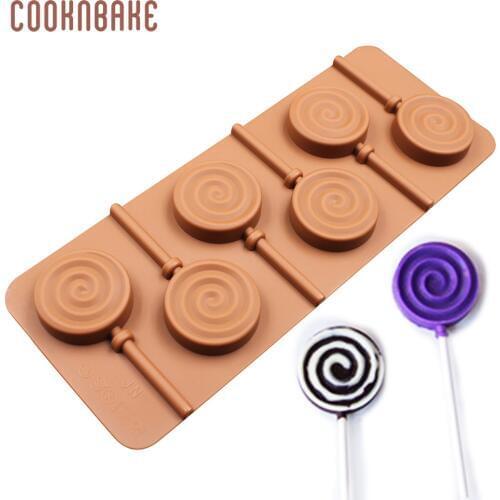 Silicone Lollipop Mold Circle Chocolate candy gummy Mold biscuit cake pops form With Plastic Rod cake decoration tool