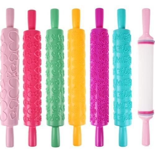 Rolling Pin Different Patterns Baking Tools Fondant Embossed Mold Cake Deco