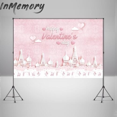 Light Pink Heart Castle Valentines Day Party Decor Photography Backgrounds Photographic Backdrops For Photo Studio