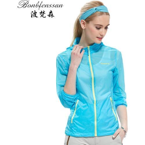 New women Hooded sun Protection Quick Drying skin Windbreaker Breathable Ultra-thin Outdoor Sport UV protection jacket 1626B