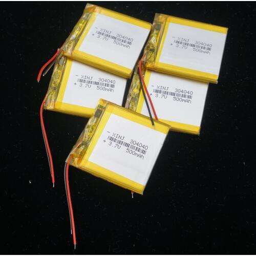 XINJ 5pcs 3.7V 500 mAh Lithium Polymer Battery li po 304040 For Game player Telephone Bluetooth navigation Music player Camera