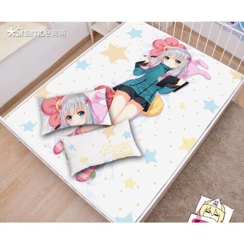 Japanese Anime Cartoon Eromanga Sensei Sagiri Izumi Milk Silk Mattress Cover Fitted Sheet Fitted cover bedspread counterpane