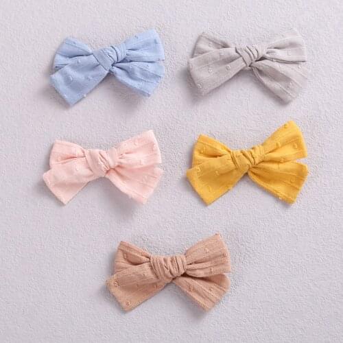 Bow Hair Clips For Baby Girls Spring Baby Hair Accessories Cotton Infant Hair Bows Hairpin Princess Kids Headwear Barrettes