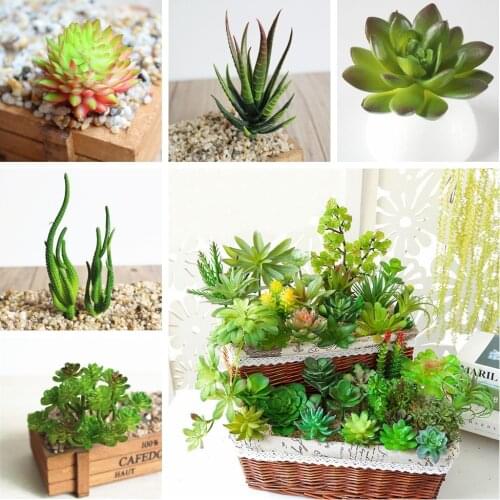 39Styles Green Artificial Succulents Plants Home Bedroom Living Room Bathroom Christmas Party Decoration Fake Plants Bonsai