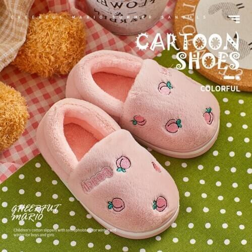 Winter Slippers Kids Toddler Girls Animal Cat Flip Flop Plush Children Parent Slides Baby Boys Indoor Shoes Warm House Slippers