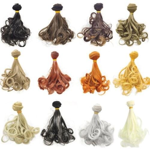 15*100cm Fashion BJD SD Curly Hair Extensions for All Dolls DIY Hair Wigs Heat Fiber Hair Wefts Doll Accessories