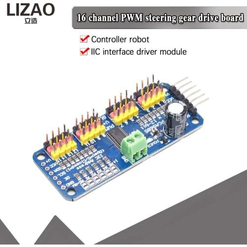 16-Channel 12-bit PWM/Servo Driver - I2C interface - PCA9685 for Arduino Raspberry Pi DIY Servo Shield Module
