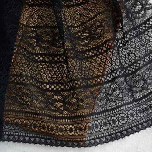 3M/lot Width 19cm Good quality black mesh bilateral polyester lace Ladies underwear wrapped chest decorative lace SC785
