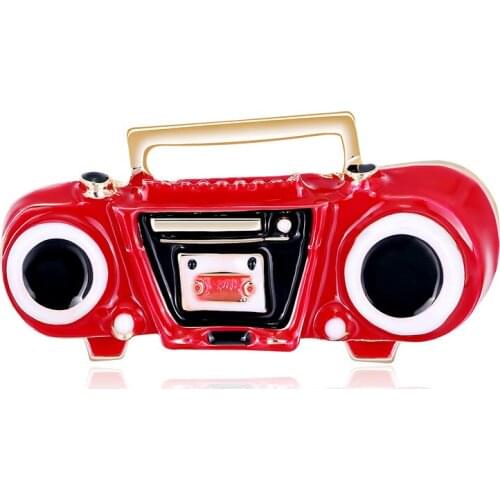 3pc New retro tape recorder DIY Brooch Vintage Enamel Lapel Pins Badge for women New Year Simple Clothing Accessories