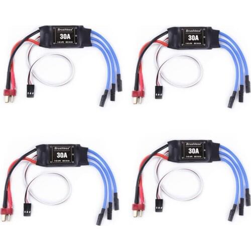 4pcs/lot XXD 30A 2-4S ESC Brushless Motor Speed Controller RC BEC ESC T-rex 450 V2 Helicopter Boat for FPV F450 Quadcopter Drone