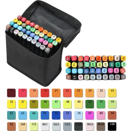 40 Colored Marker Pens Dual Tip Coloring Artist Markers Professional for Art Sketch Coloring Books Painting Manga and Design