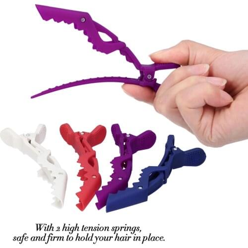 6Pcs Croc Hair Sectioning Grip Clips Hairdressing Cutting Clamps Plastic Salon Styling Hair Grip Clips
