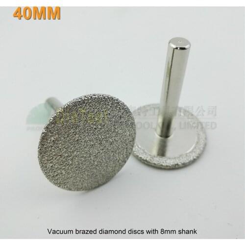DIATOOL 2pcs Dia 40mm Mini Vacuum Brazed Diamond Discs With 8mm Shank Cutting Grinding Engraving Professional Diamond Saw Blade