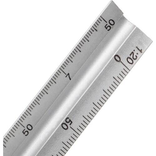 30cm Aluminium Metal Triangle Scale Architect Engineer Technical Ruler 12\" D0AC