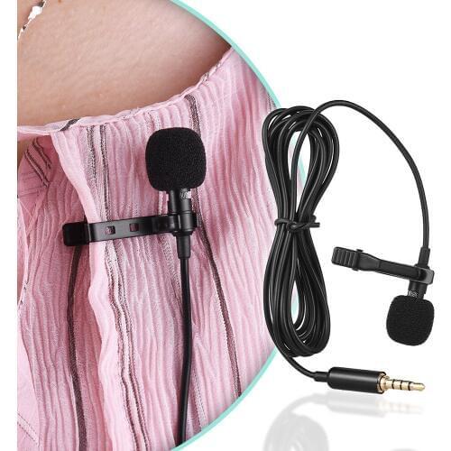 Andoer EY-510A Mini Portable Clip-on Lapel Lavalier Condenser Mic Wired Microphone for iPhone / Android Smartphone / DSLR Camera
