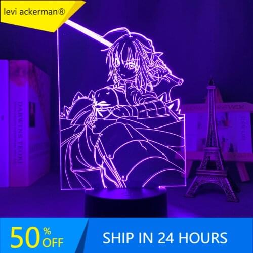 Anime 3d Light Fate Stay Night Saber for Bedroom Decor Birthday Gift Manga Fate Stay Night Altria Pendragon Led Night Lamp