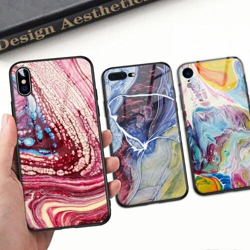 Tempered Glass Case for iPhone 8 Case for iPhone 6 6S 8 7 plus X XR XS MAX 11 12 pro max Tempered Glass Hard Marble Back Cover