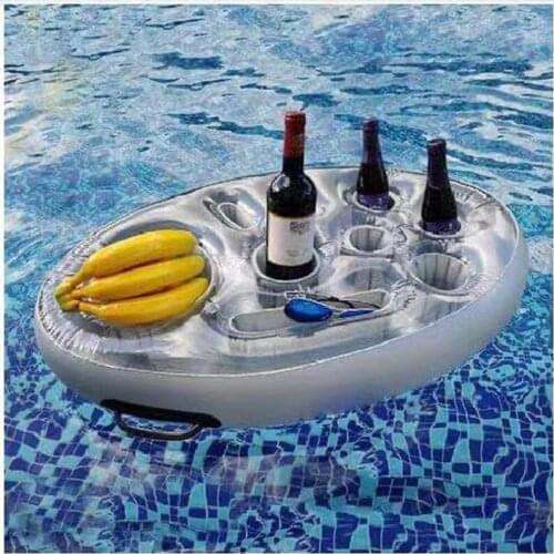 Summer Party Bucket Cup Holder Inflatable Pool Float Beer Drinking Cooler Table Bar Tray Beach Swimming Ring Bottle Holder -40