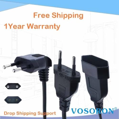 VDE Plug Power cord with IEC C7 Angled plug,European Schuko CEE7/16 plug to Angled IEC320 C7 Connector Power Cable for TV