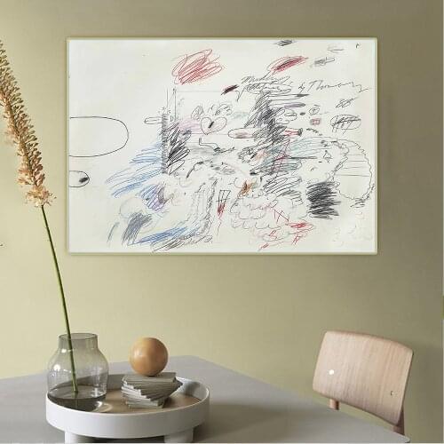Cy Twombly《Untitled (Murder of Olofernes), 1964》Canvas Abstract Oil Painting Aesthetic Picture Hanging Decor Home Decoration