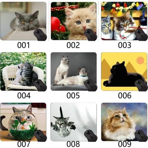 Mouse Pad with Stitched Edge,Cubism Egyptian Sun Cat PyramidBase Mousepad