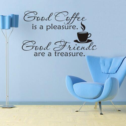 Creative living room Wall Sticker Letter Removable Vinyl Murals Home Room good coffee Decals Transfer Vintage Decor Quote Art