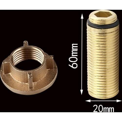 Copper kitchen sink double temperature hot and cold faucet accessories base fixed foot screw 4" nut 20 plus filament