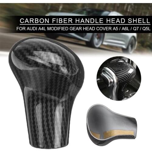 ABS Carbon Fiber Car Speed Gear Shift Knob Cover Cap Sticker Trim For Audi S6 S7 A4 A5 A6 A7 Q5 Q7 2009 -2016