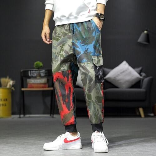 2020 Fall Camouflage Overalls Mens Popular Logo Strappy Pants Hip Hop Multi-pocket Pants Hip Hop Track Pants Plus Slacks